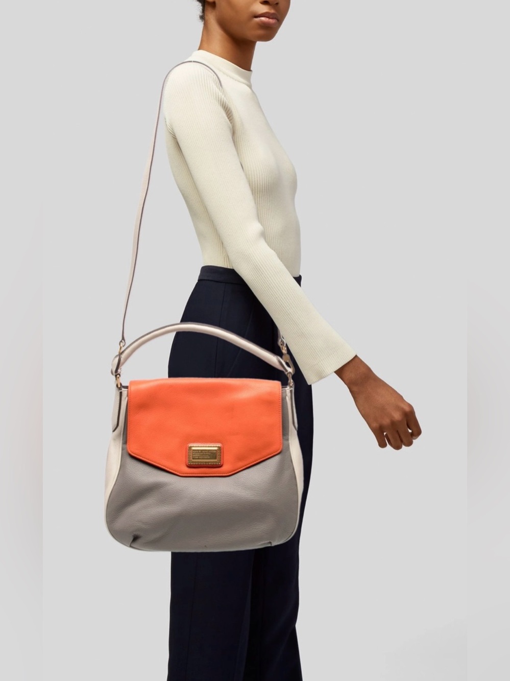 Marc Jacobs Handbag Leather Multicolor 
Gray/Orange/Cream Women’s - Picture 2 of 13